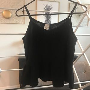 Paper crane black tank/ blouse